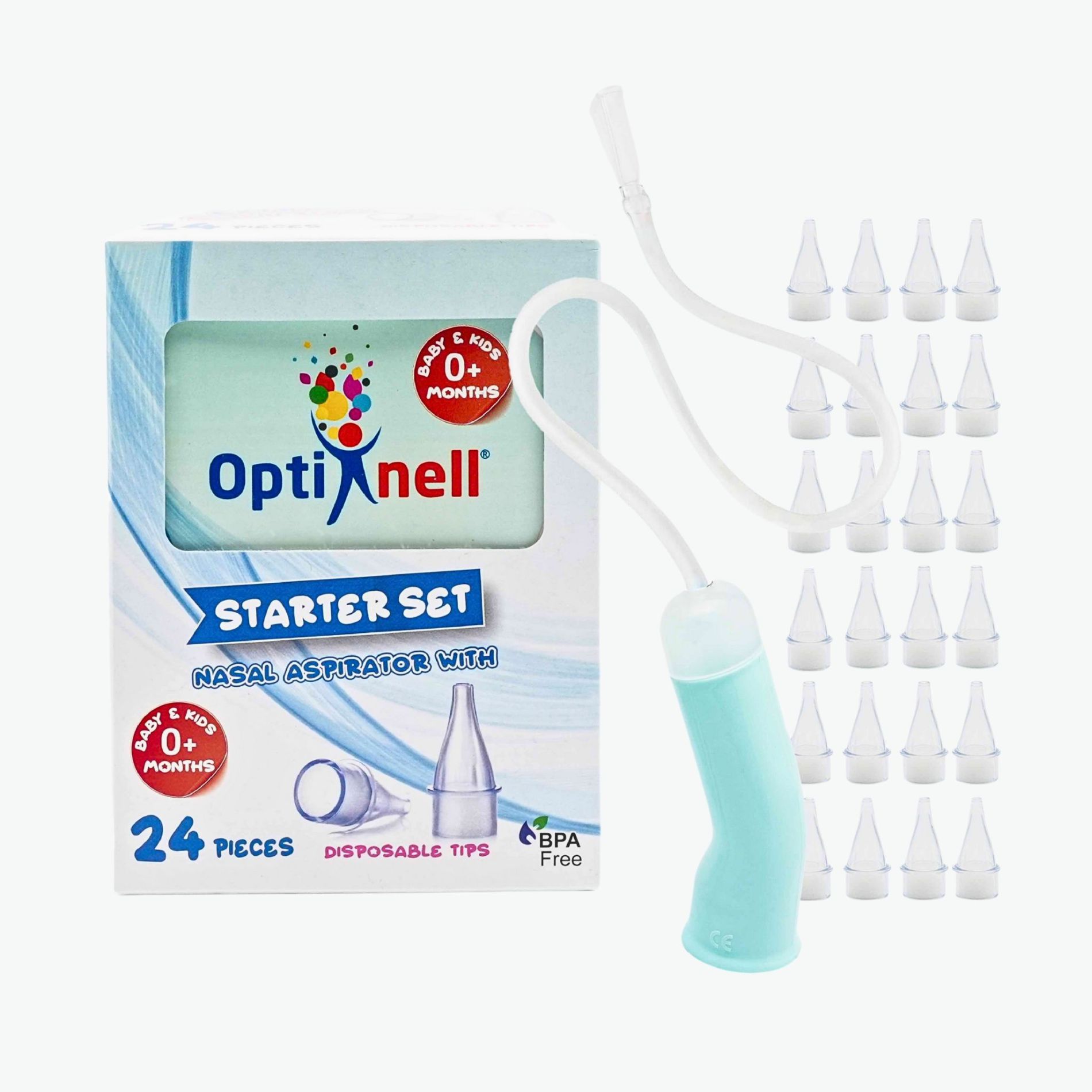 OPTINELL Nasal Aspirator and Disposable Extra Soft Tips 24 pcs